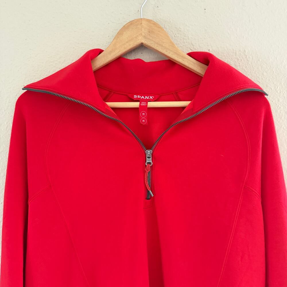 Spanx AirEssentials Half Zip Sweater in Red - Picture 7 of 8